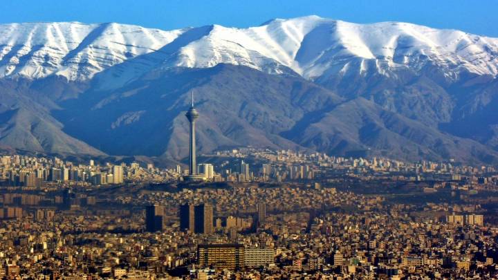 An aerial view over Tehran.