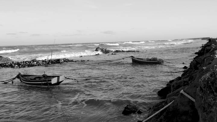Boats tied up in Zarzis 