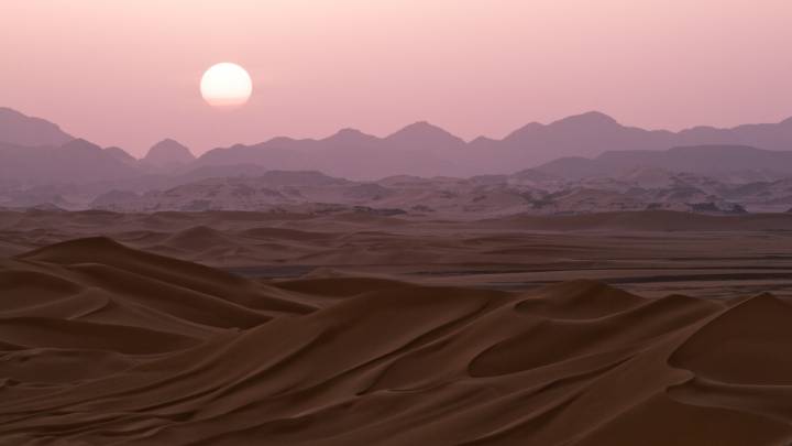 The Sahara desert region of Fezzan in Libya.