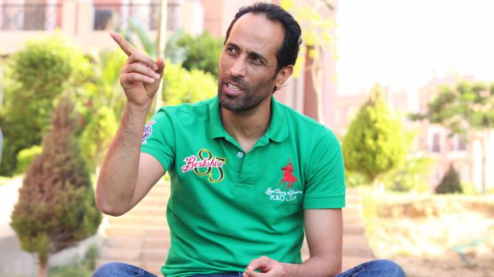 Khaled Mohammad speaking in Cairo. A member of the al-Qadhadhfa tribe he fled Libya after the revolution, and is unsure if he will ever return. 