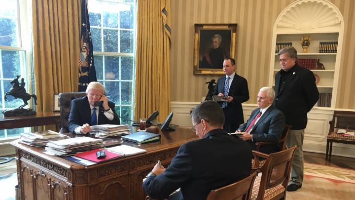 Trumps engste Berater im Oval Office Trumps engste Berater im Oval Office