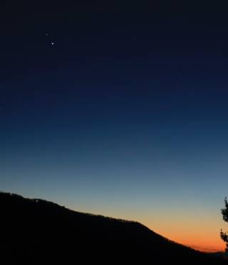 Jupiter und Saturn vor der Großen Konjunktion. Jupiter und Saturn vor der Großen Konjunktion.