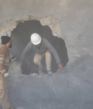 A White Helmets volunteer at work A White Helmets volunteer in Aleppo
