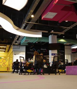 Tech entrepreneurs at the King Hussein Business Park in Amman, Jordan.